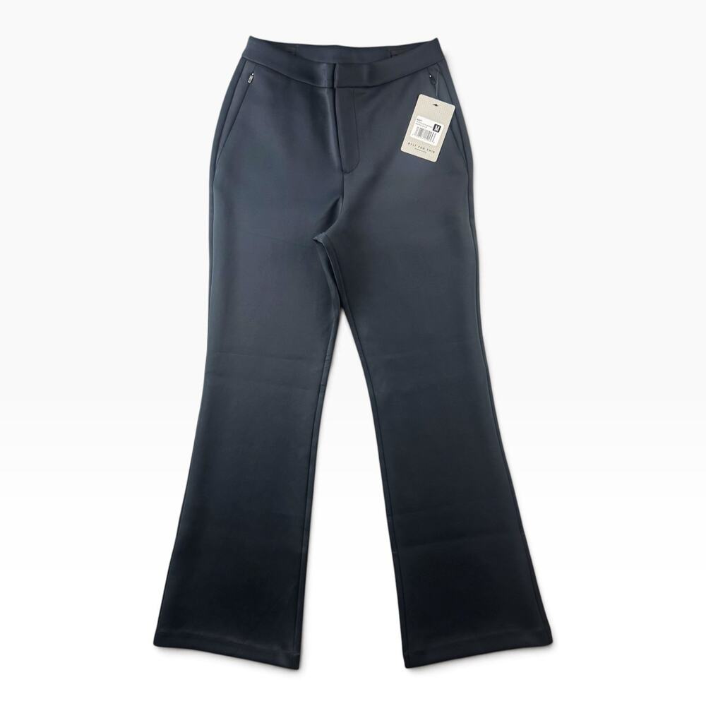BYLT VIP Stretch Flare Pants Womens Medium Navy Blue NWT High Rise Trousers